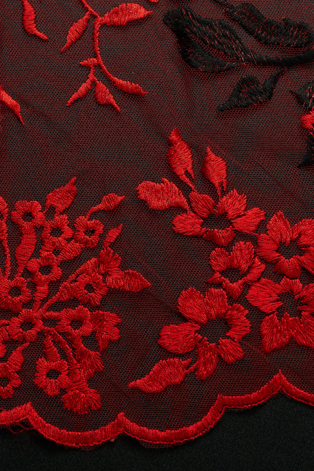 1 Yard Two Tone Tulle Lace Fabric Embroidered, 100% Polyester, 50/52" Wide