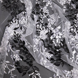 1 Yard Two Tone Tulle Lace Fabric Embroidered, 100% Polyester, 50/52" Wide