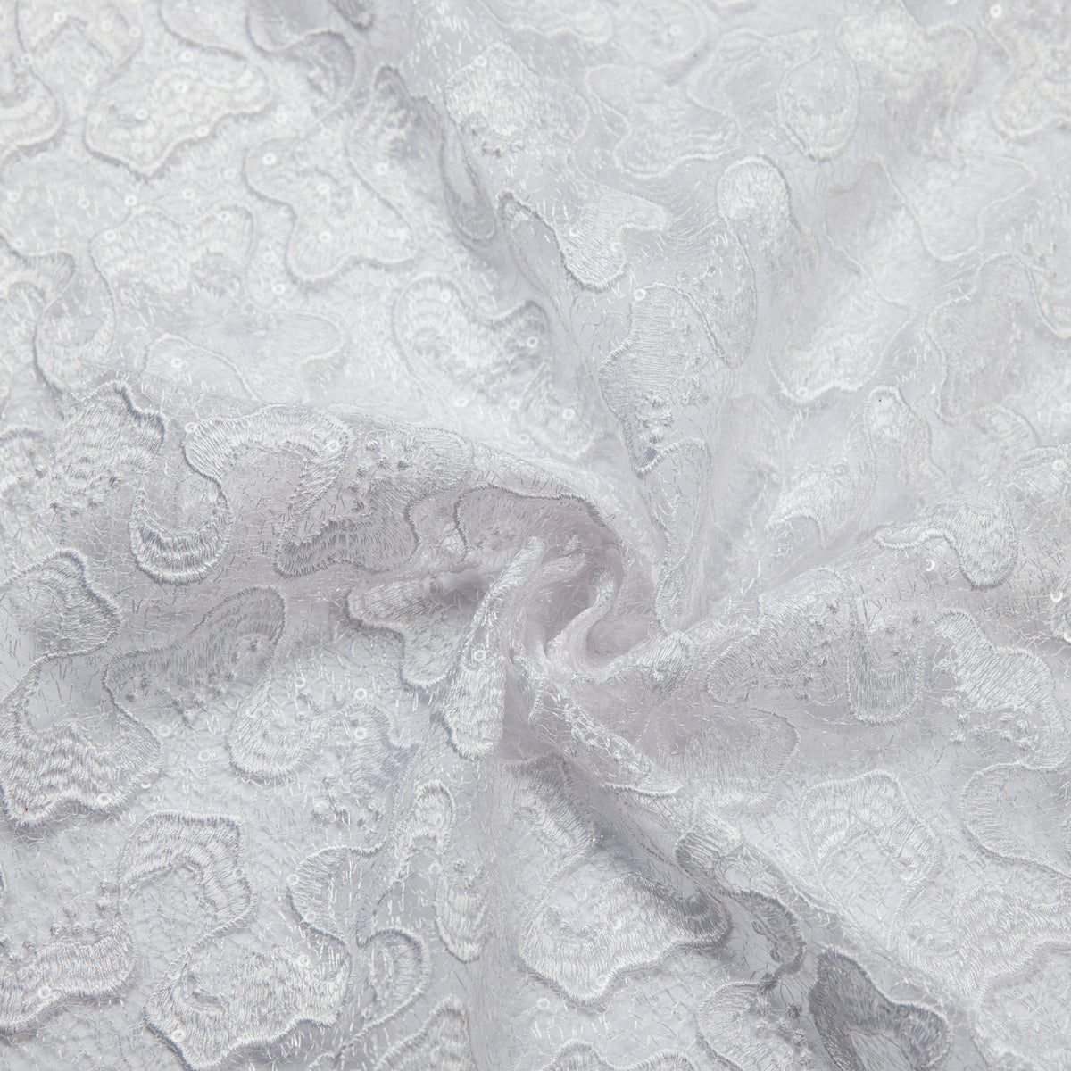 1 Yard Sparkly Embroidered Corded Lace Fabric with Sequins 50/51" Wide