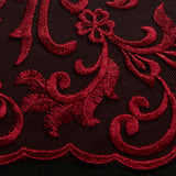 1 Yard Tulle Lace Fabric with Intricate Embroidery, 50/52" Wide 100% Polyester