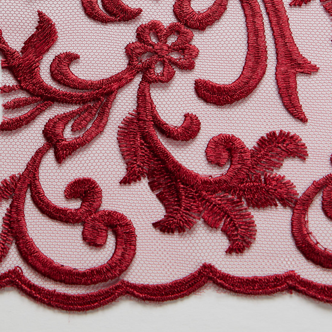 1 Yard 100% Polyester Tulle Lace Fabric Embroidered with Elegant Intricate Patterns 50/52" Wide