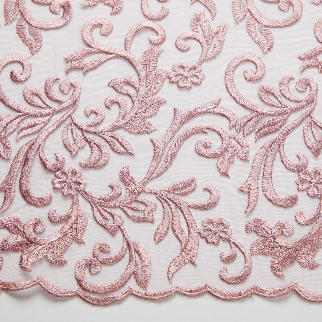 1 Yard 100% Polyester Tulle Lace Fabric Embroidered with Elegant Intricate Patterns 50/52" Wide