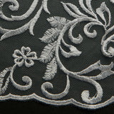 1 Yard Tulle Lace Fabric with Intricate Embroidery, 50/52" Wide 100% Polyester