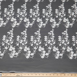 1 Yard Embroidered Tulle Lace Fabric with 3D Floral Applique 52" Wide Luxury Bridal & Evening Textile