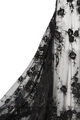 1 Yard Tulle Lace Fabric Embroidered with Beads & Sequins, 50/52" Wide 100% Polyester