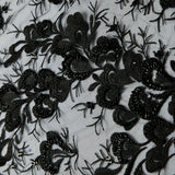 1 Yard Tulle Lace Fabric Embroidered with Beads & Sequins, 50/52" Wide 100% Polyester