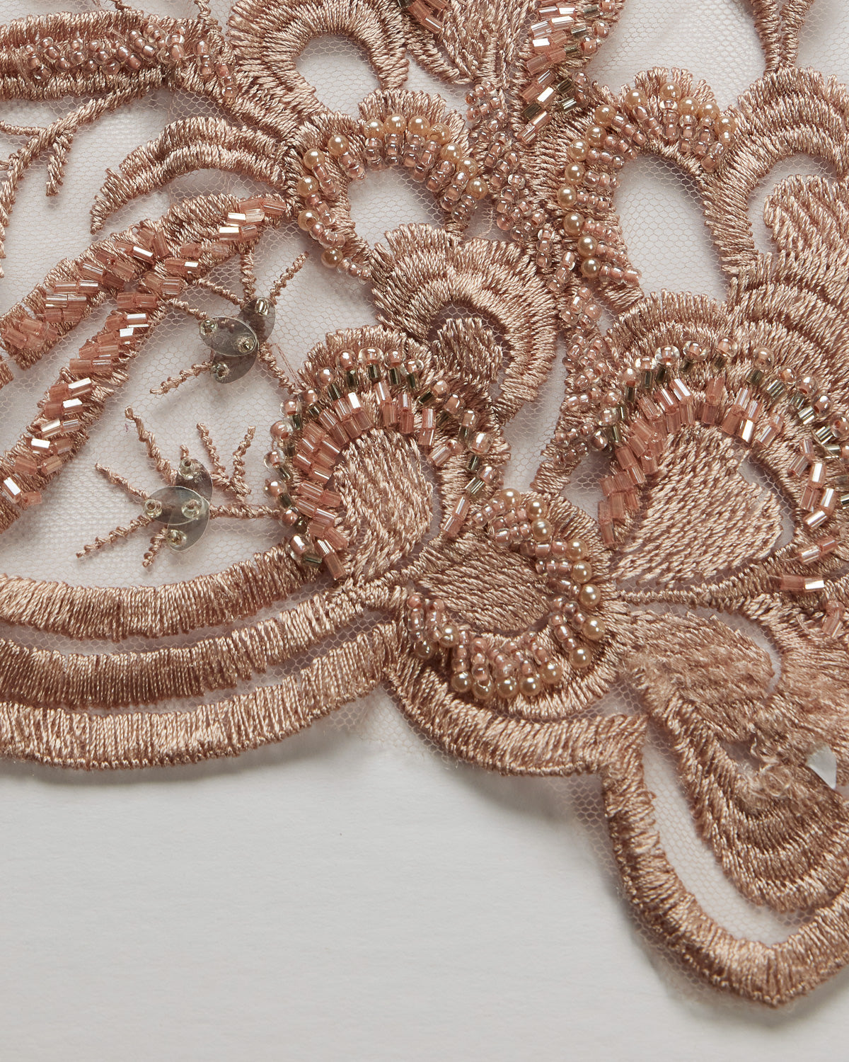 1 Yard Tulle Lace Fabric Embroidered with Beads & Sequins 50/52" Wide 100% Polyester for Bridal & Evening Wear