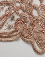 1 Yard Tulle Lace Fabric Embroidered with Beads & Sequins, 50/52" Wide 100% Polyester