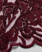 1 Yard Tulle Lace Fabric Embroidered with Beads & Sequins, 50/52" Wide 100% Polyester