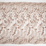1 Yard Embroidered Tulle Lace Fabric with Elegant Intricate Design, 52" Wide