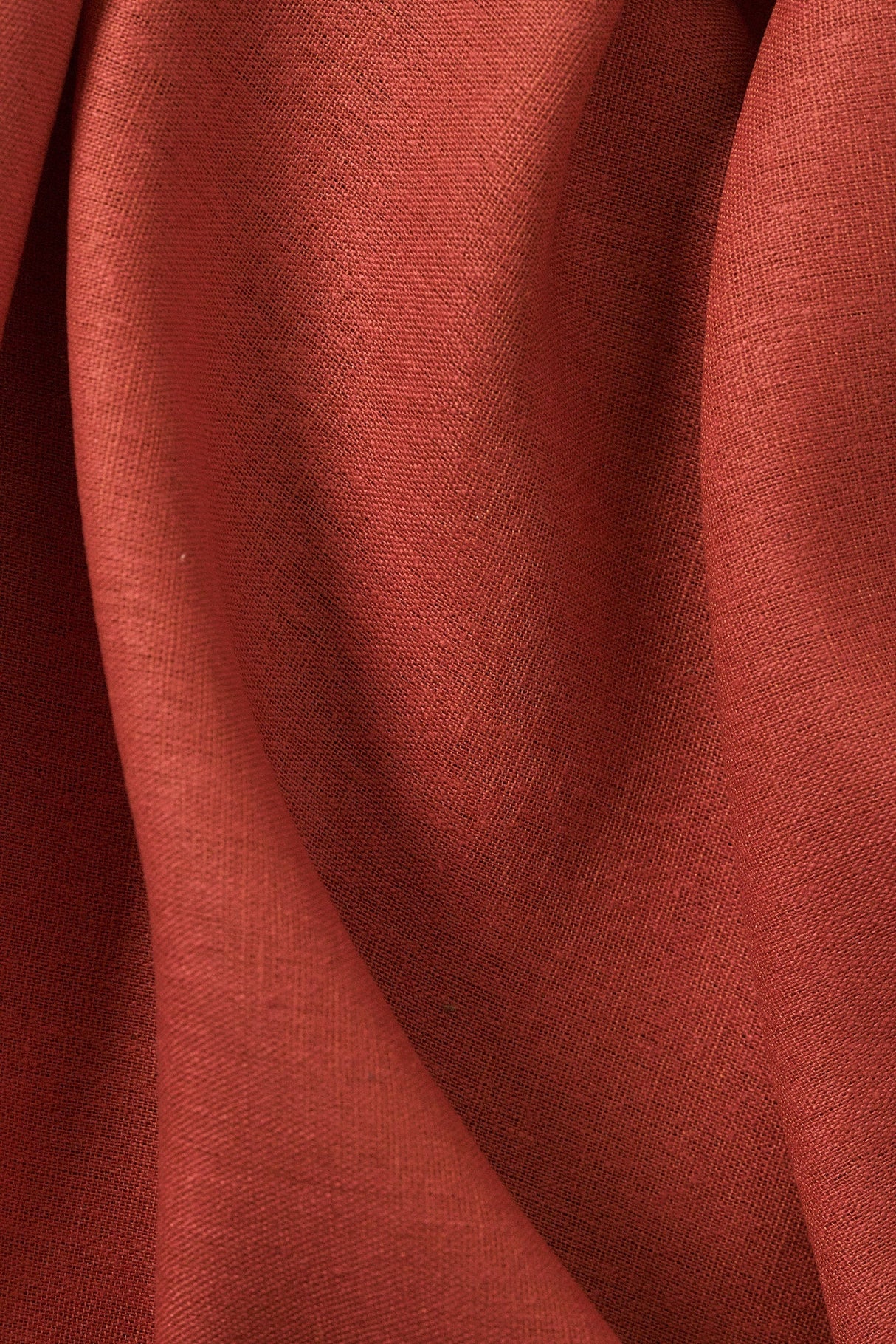 1 Yard Tomato Red Linen Silk Blend Fabric, Midweight Woven Cloth for Garments 54 Inches Wide