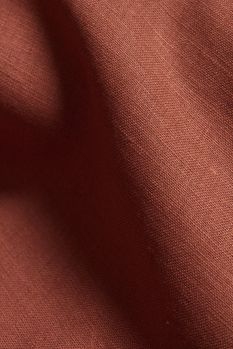 1 Yard Tomato Pure Linen Fabric 5.5 oz, Stone Washed Midweight 54 Inch Solid Weave