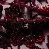 1 Yard Tulle Lace Fabric Embroidered Applique 3D Floral Design Elegant Style 52" Wide