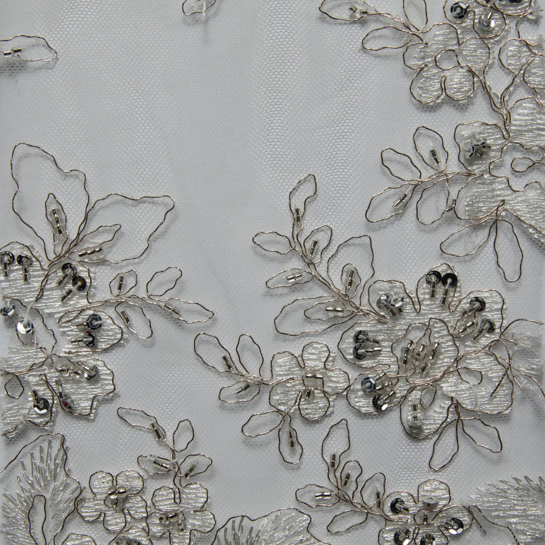 1 Yard Intricate Design Embroidered Tulle Lace Fabric 52" Wide Designer Textile