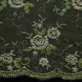 1 Yard Embroidered Tulle Lace Fabric with Lavish 3D Design, 52" Wide Exquisite Bridal & Fashion Material