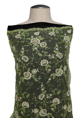 1 Yard Embroidered Tulle Lace Fabric with Lavish 3D Design, 52" Wide Exquisite Bridal & Fashion Material