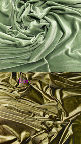 Sage Stretch Velvet Fabric - Sage, Stretch Velvet, 58"-60" Width (1 Yard)