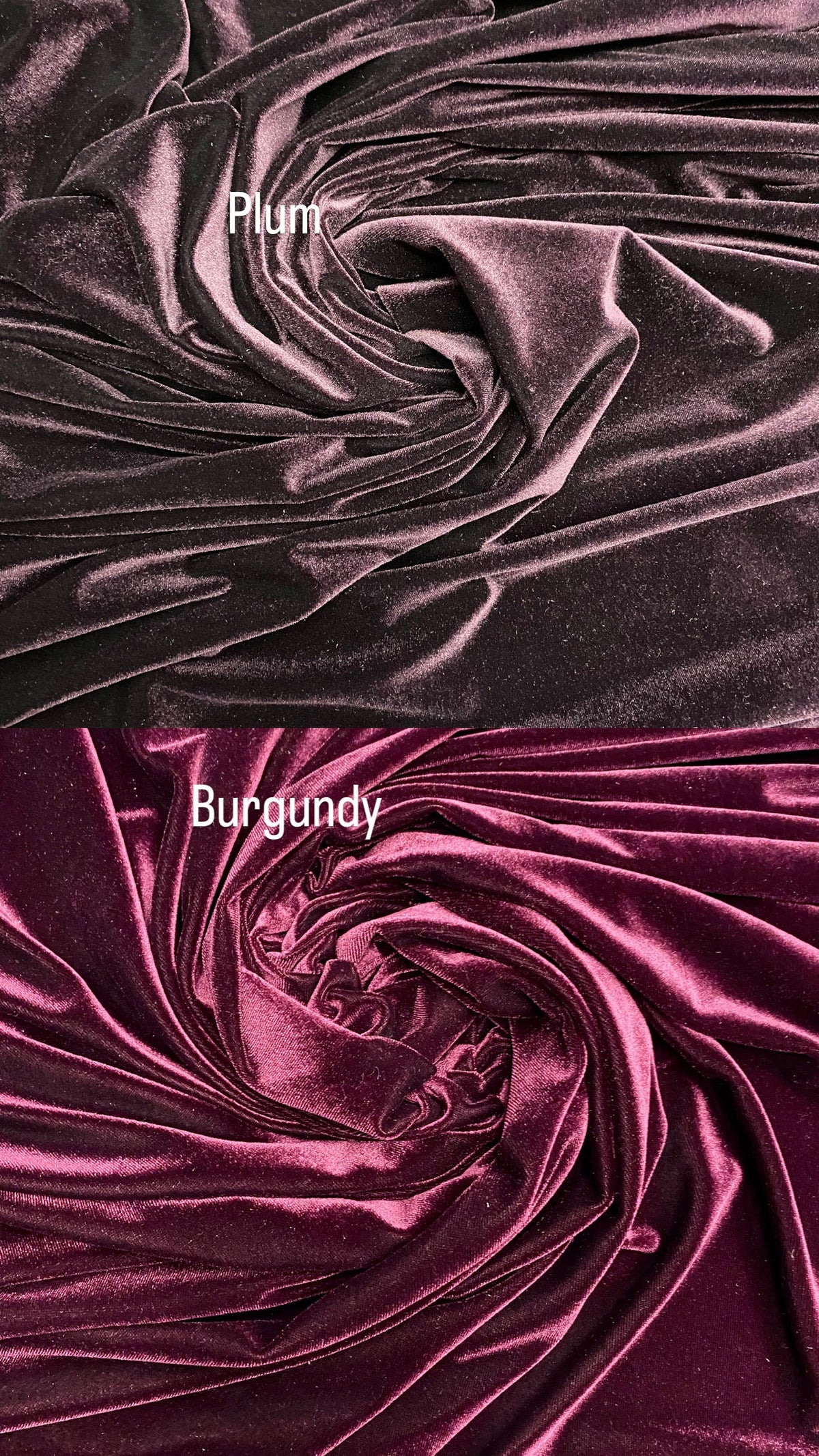 Plum Stretch Velvet Fabric - Plum, 58"-60" Width (1 Yard)