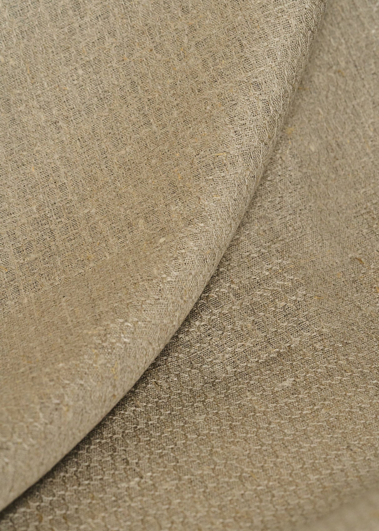 1 Yard Pure Linen Natural Hexagon Jacquard Fabric 60" Width