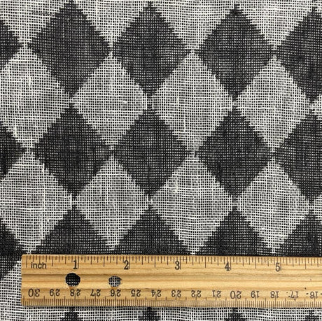 1 Yard Black Perry Pure Linen Yarn-Dyed Quilted Mesh Fabric Midweight 65 Inch Width