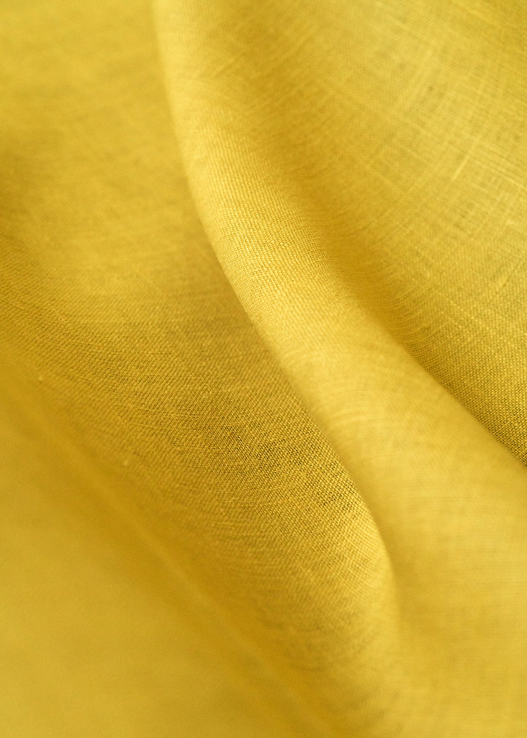 1 Yard Wheatgrass Pure Linen Fabric 5.5 oz, Softened Midweight 58 Inch Solid Weave