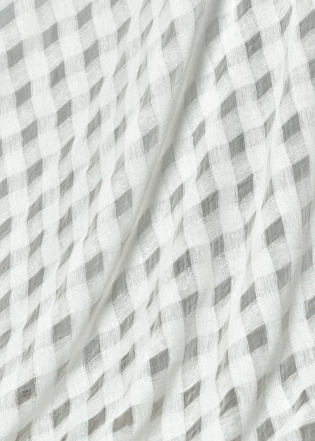 1 Yard White Linen Rayon Spirit 1 Inch Checker Mesh Fabric Lightweight 60 Inch Width