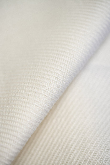 1 Yard Solid White Heavyweight Pure Linen Twill Fabric 18.5 oz Flat 54 Inches Wide