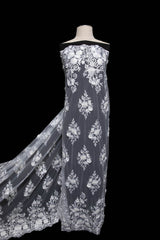 1 Yard Embroidered Tulle Lace Fabric with Intricate Pattern, 52" Wide