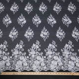 1 Yard Embroidered Tulle Lace Fabric with Intricate Pattern, 52" Wide