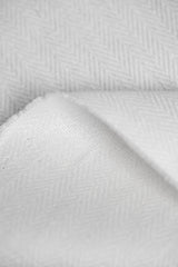 1 Yard White Irish Linen Herringbone Premium Natural Sewing Fabric 57" Width
