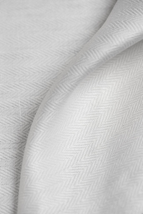 1 Yard White Irish Linen Herringbone Premium Natural Sewing Fabric 57" Width