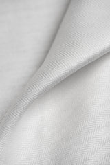 1 Yard White Irish Linen Herringbone Premium Natural Sewing Fabric 57" Width