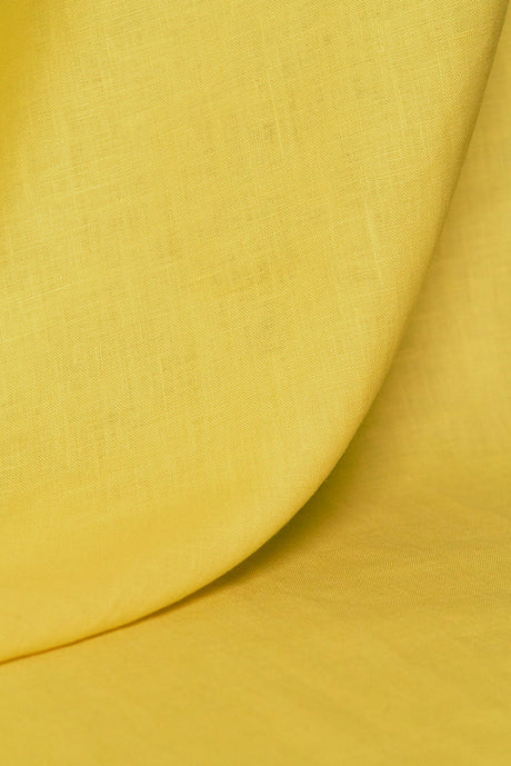 1 Yard Mustard Pure Linen Fabric 5.5 oz, Softened Midweight 54 Inch Solid Weave