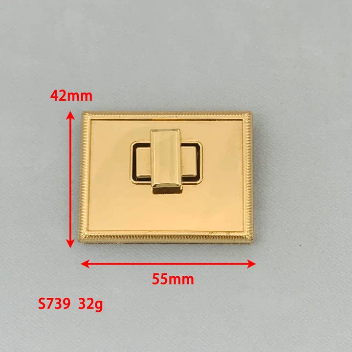 S739 DIY Bag Hardware Accessories Square Twist Lock Turn Lock Clasp Closure for Handbag Purse Square Bag Closure