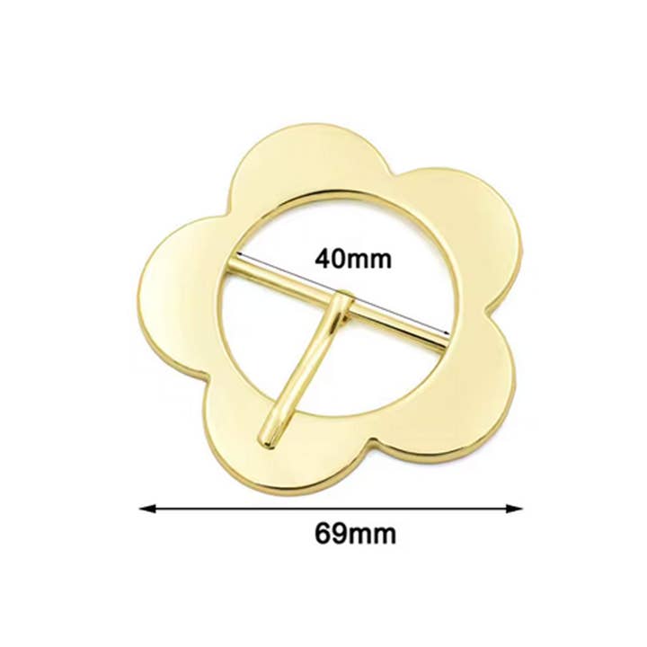 40mm Flower Style Metal Pin Belt Buckle for Bags