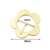 40mm Flower Style Metal Pin Belt Buckle for Bags