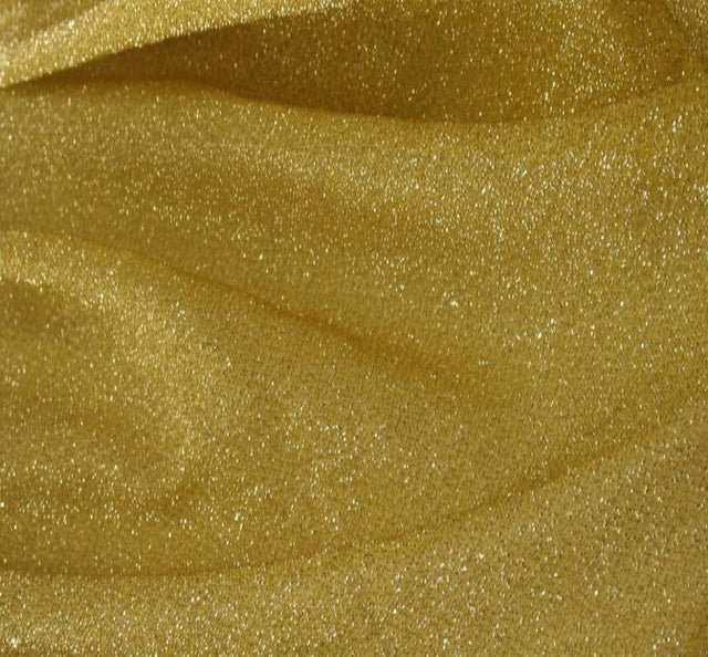 American Knit Solid Gold Nylon Polyester Metallic Sparkle Knit Fabric - Gold, 58/60" Width (1 Yard)