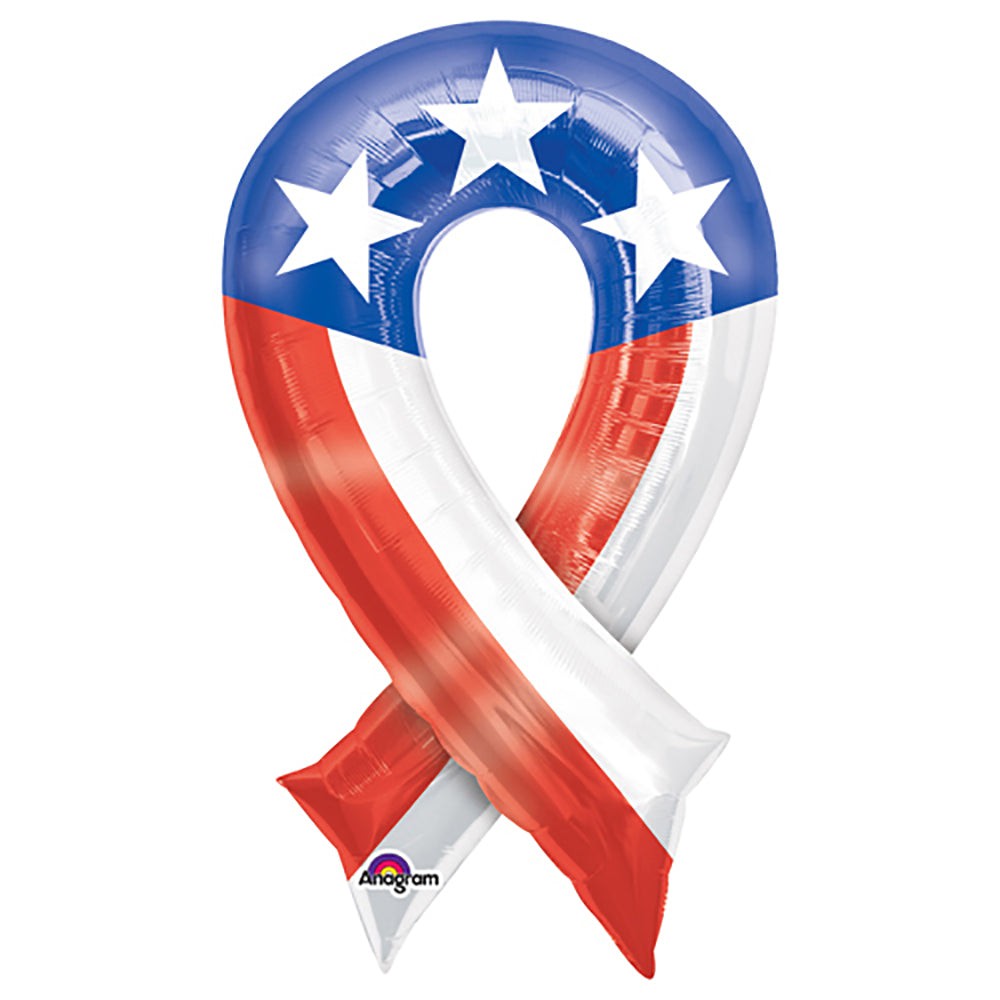 Patriotic Decor, Ribbon Balloon, Party Balloon, Anagram, Helium Balloon, Air Inflate, Foil Balloon, 36 Inch, USA Party, Celebration, 4th july/ gradution (laballoons)