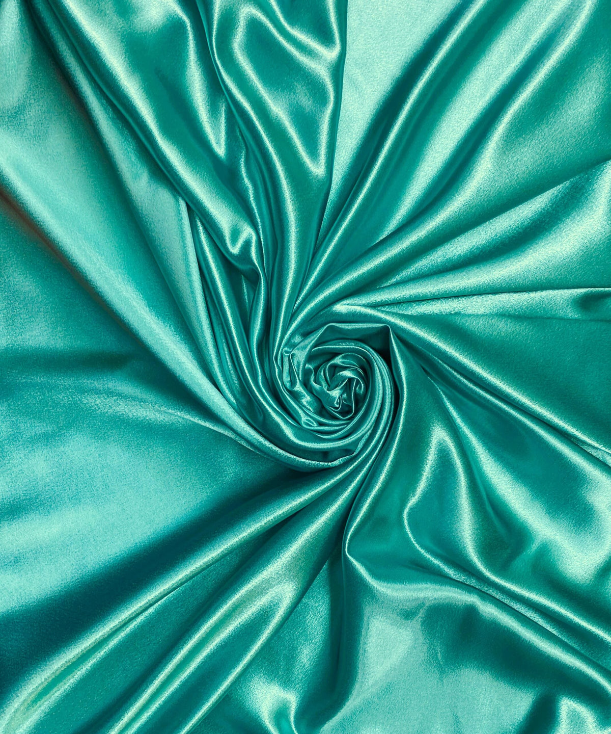 Crepe Satin Polyester Fabric - Aqua, Shiny Crepe Satin, 58" Width (1 Yard)