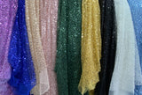 BPS Mesh Lace Black Polyester Fabric - Black Beads Pearls And Sequin Mesh, 60" Width (1 Yard)