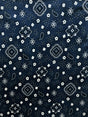 Paisley Bandanna Navy Poly Cotton Fabric - Navy Paisley Bandanna Print, 59/60" Width (1 Yard)