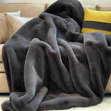 Bella Luxury Faux Fur Soft Crystal Velvet Throw Blanket Fabric