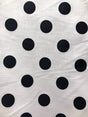 Black Dots White Poly Cotton Fabric - White With Black Polka Dots, 59/60" Width (1 Yard)