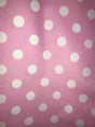 White Dots Pink Poly Cotton Fabric - Pink With White Dots, 59/60" Width (1 Yard)