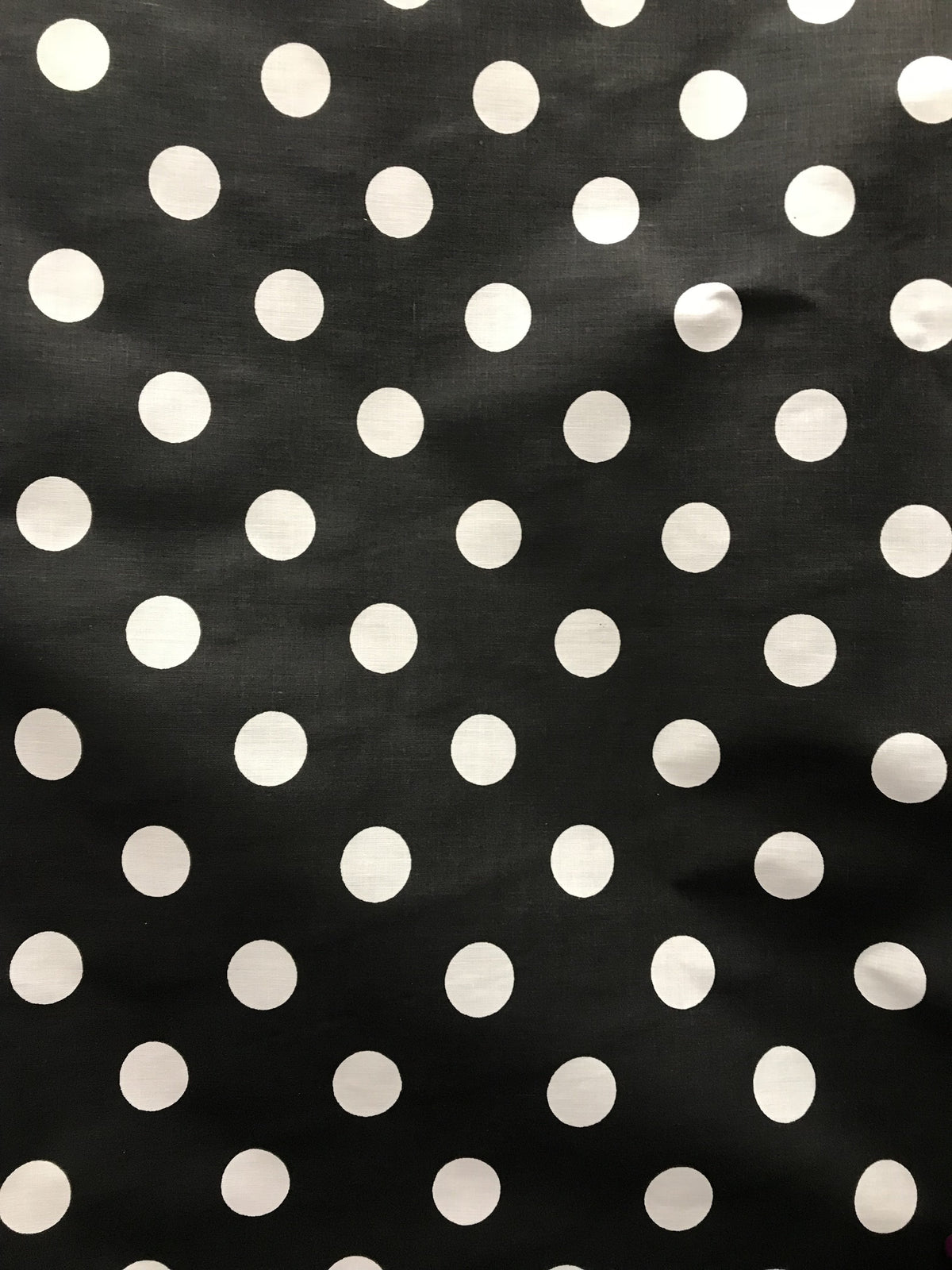 White Dots Black Poly Cotton Fabric - Black With White Dots, 59/60" Width (1 Yard)