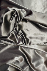Crepe Satin Polyester Fabric - Black, 58" Width (1 Yard)
