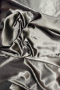 Crepe Satin Polyester Fabric - Black, 58" Width (1 Yard)