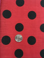 Black Dots/Red Polyester Cotton Fabric - Red With Black Polka Dots, 59/60" Width (1 Yard)