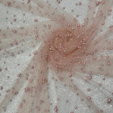1 Yard Pearl Tulle Fabric Soft Sheer Mesh 58 Inch Width for Bridal Gowns