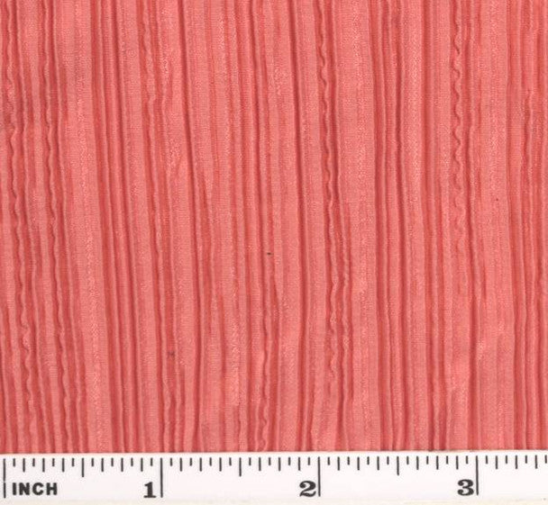 Solid Pleated Peach Polyester Fabric, 58/60" Wide Lightweight Apparel Textile, 1 yard